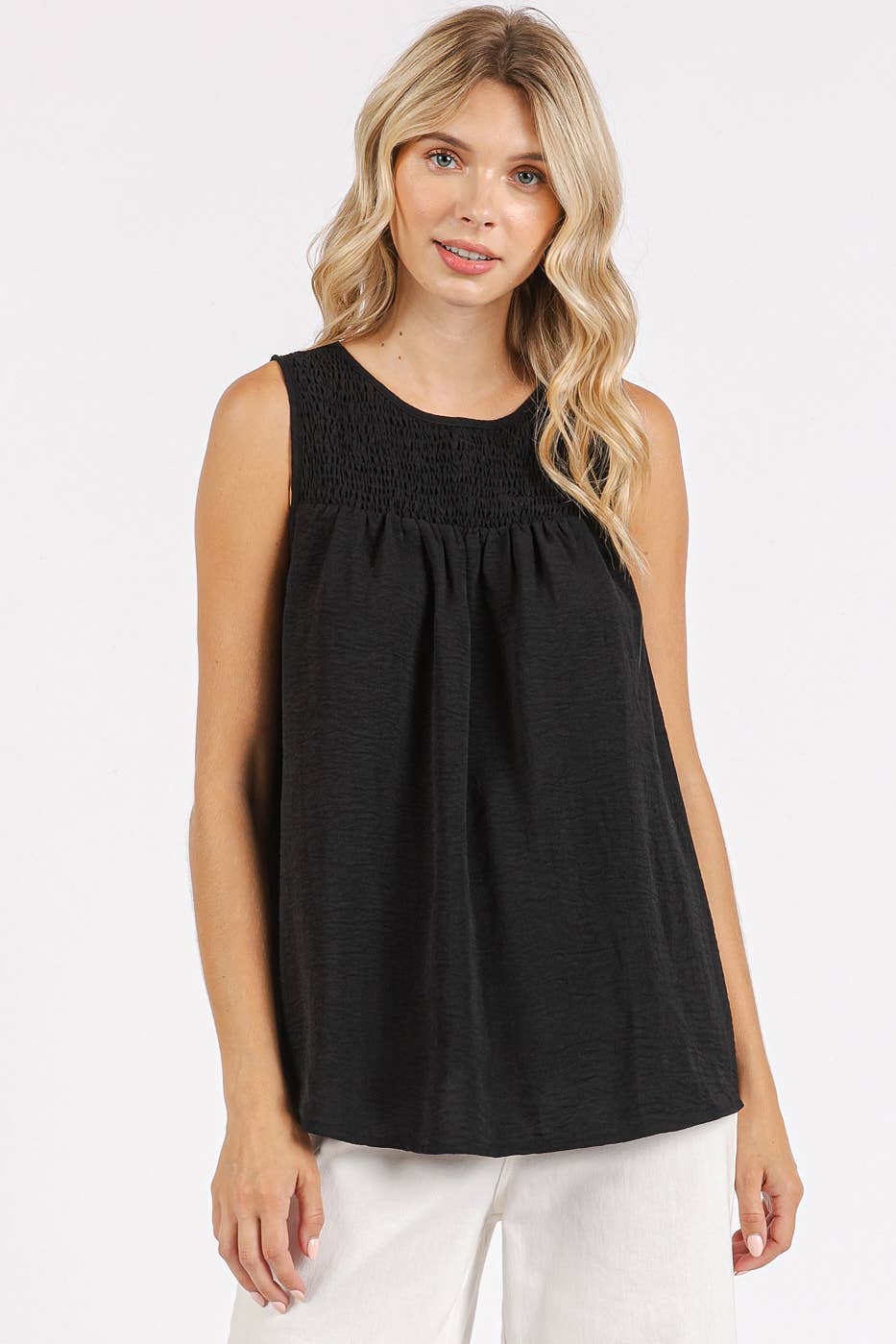 mittoshop – wholesale Blouse – Women’s – AIRFLOW SMOCKED YOKE SLEEVELESS BLOUSE18