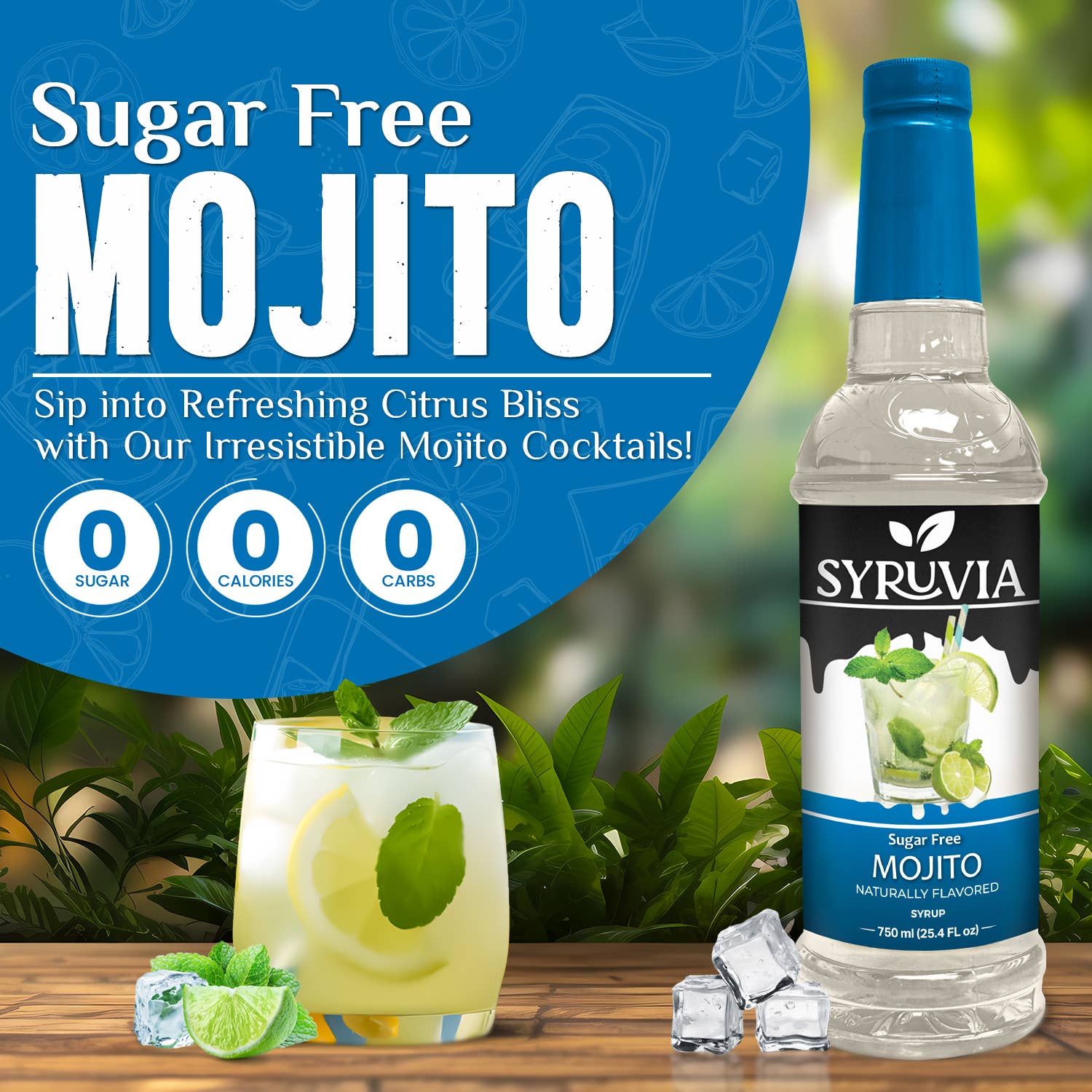 Syruvia - Wholesale Cocktail Mix/Syrup - Sugar-Free Mojito Syrup1