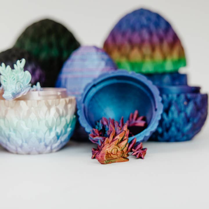 Ruby’s dragons - Wholesale Decorative Figurine - Medium 3D Printed Mystery Dragon Egg Sets – Assorted Colors