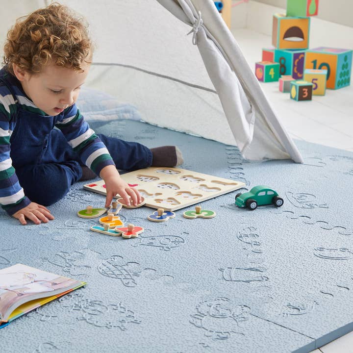 LUBABYMATS - Wholesale Play Mat - Kids & Baby - Children's play mat for babies in light blue