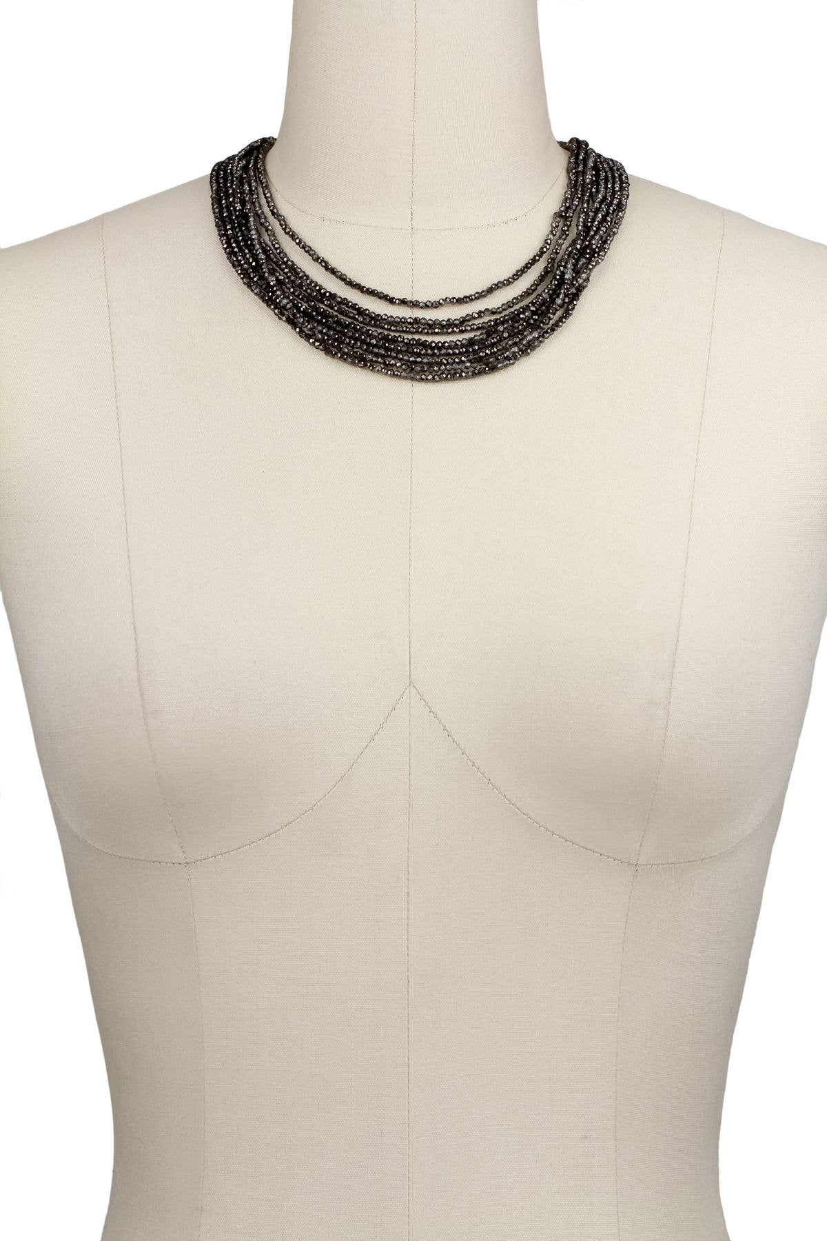 Veroma Gifts - Wholesale Beaded/Pearl Necklace - Multi Strand Short Crystal Necklace - Shimmering Glass Beads0