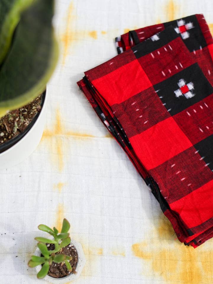 Indian IKat Napkins for wholesale by Konbit Collective