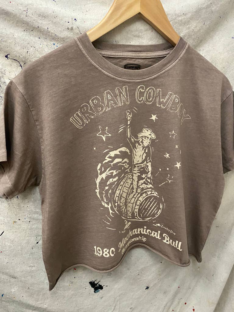 Country Deep Apparel - Vente T-shirt sérigraphié – femme - T-shirt court décontracté pour concours de taureau mécanique Urban Cowboy0