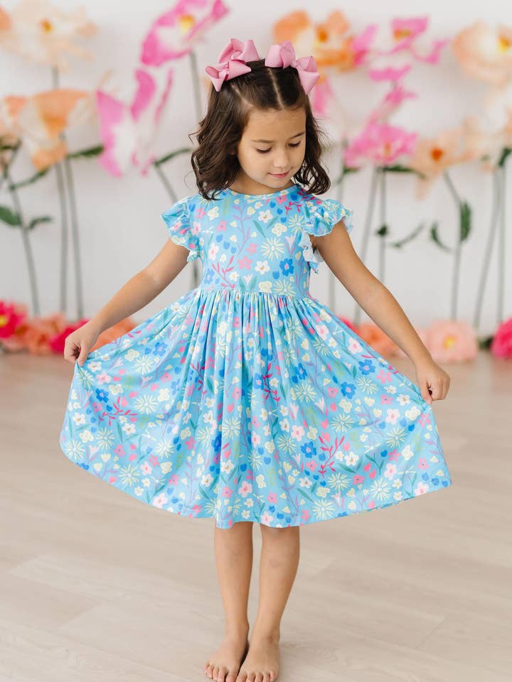 Mila & Rose - Wholesale Dress - Kids - Springtime Splendor Flutter Sleeve Twirl Dress