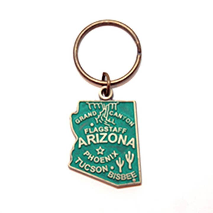 Arizona Vintage State Map Keychain for wholesale by Gleeful Peacock