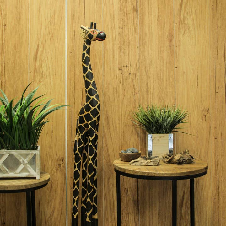 Zeckos - Wholesale Sculpture - 36 Inch Hand Carved Wooden Giraffe Sculpture Statue