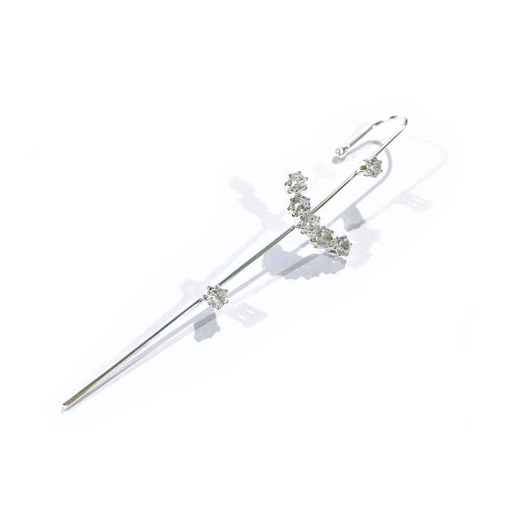 Amy and Annette - Wholesale Dangle Earrings - Rhodium Pull-Through Climber Crawler Earring with Swarovski crystals