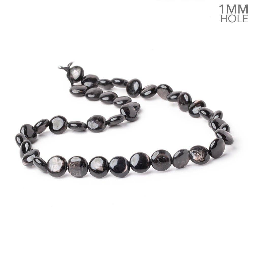 Beads of Cambay – Missangas por atacado – Contas de Moeda Lisa de Hiperstena de 10mm 15,5 polegadas 40 peças Furo de 1mm2