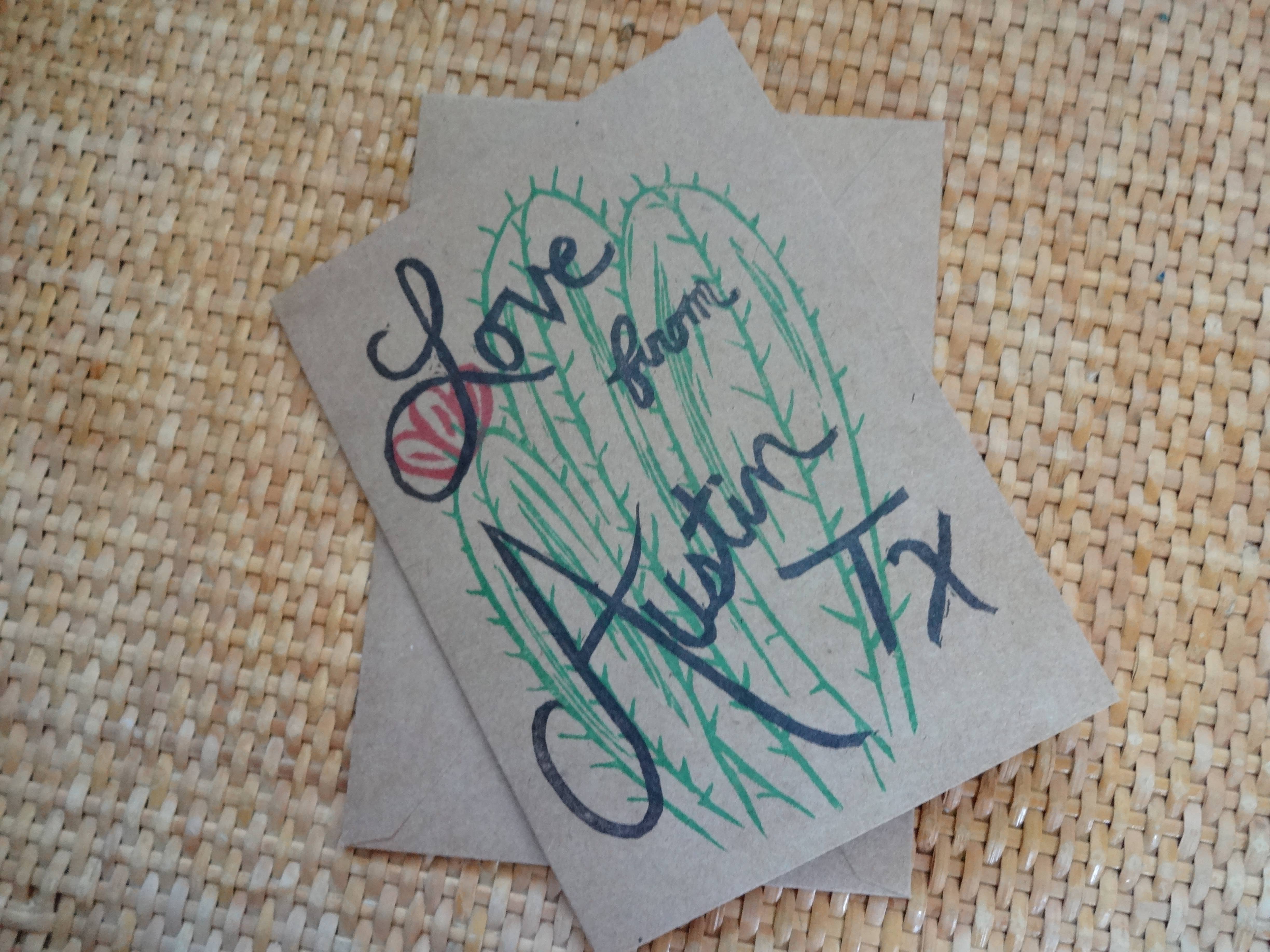 The Foxes Tail - Wholesale Love Card - Love From... Cactus Handmade Note Card7