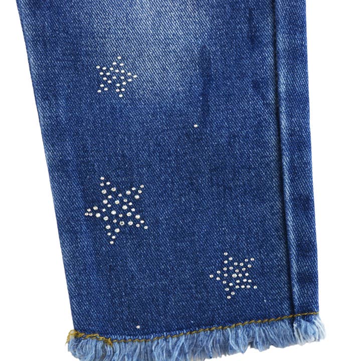 DENIM A50 12370 Star Rhinestone Distress Jeans for wholesale on Faire1