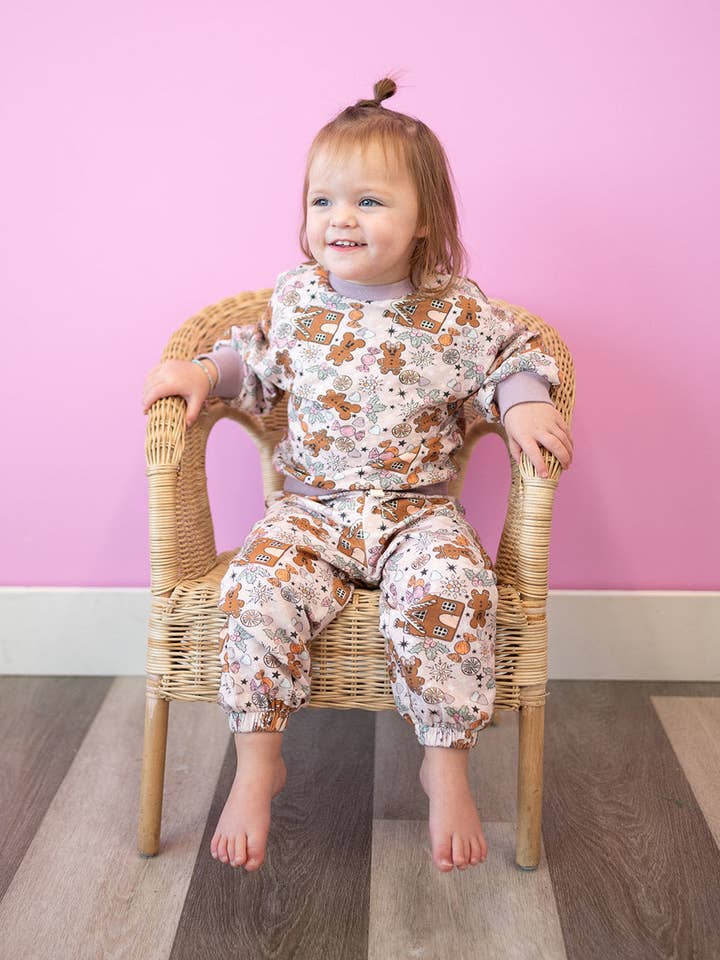 Gingerbread Sweets Cozy Bubble Sweatsuit for wholesale by Addie Joy company