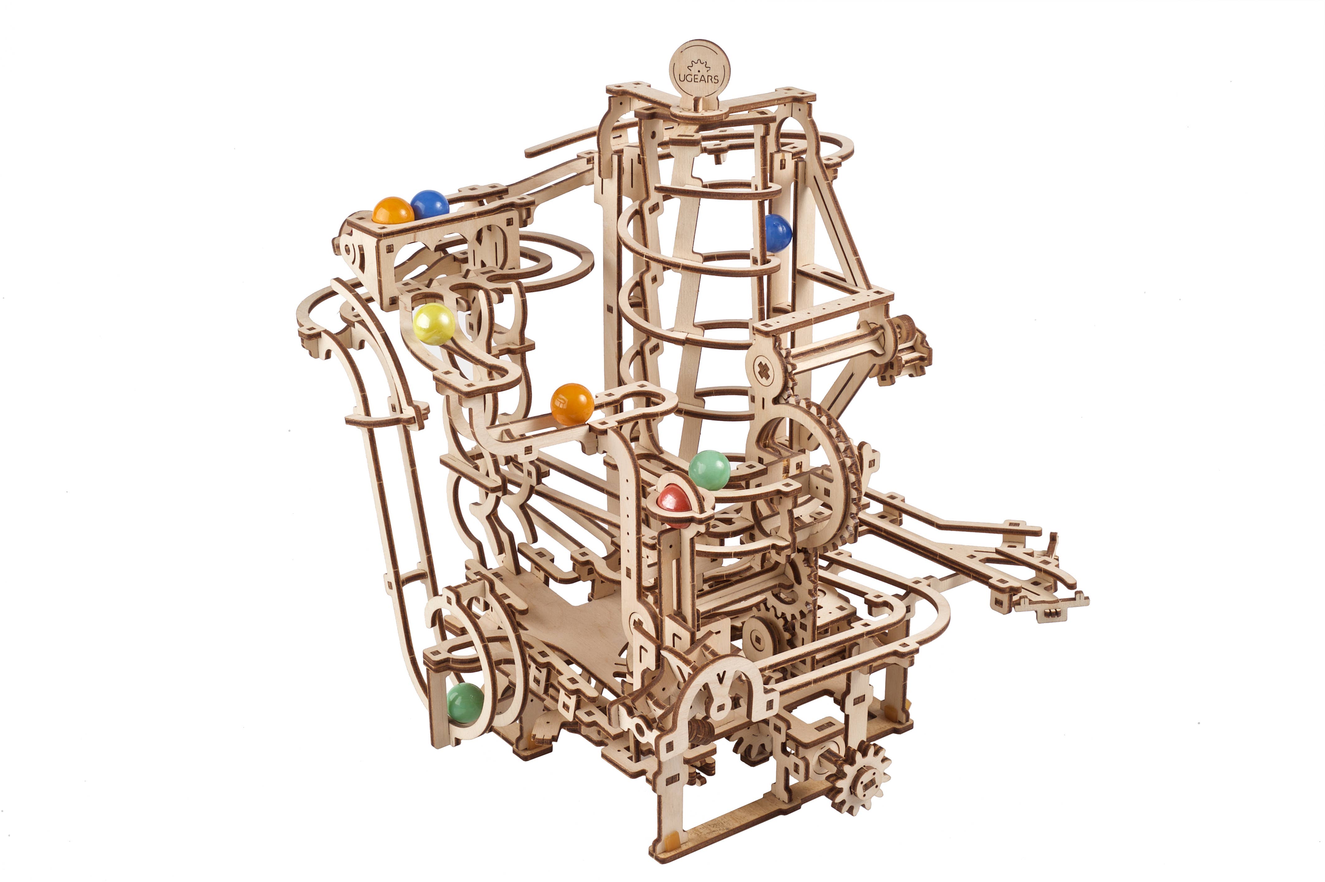 Ukidz LLC - Wholesale DIY Craft Kit - UGears Marble Run Spiral Hoist - 4 -Wooden 3D Puzzles - DIY