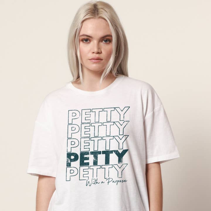Petty With A Purpose wit oversized T-shirt voor wholesale door James Mae