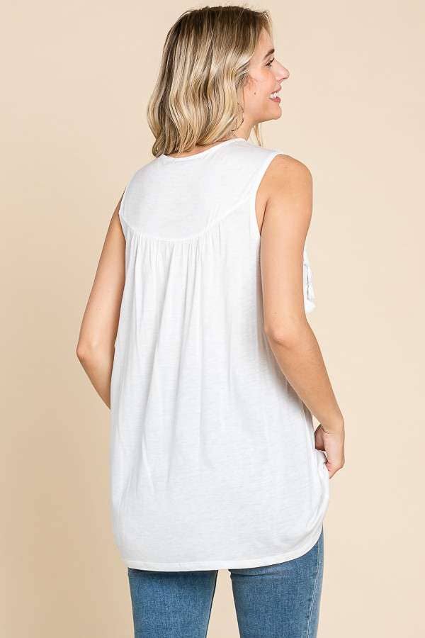 Culture Code - Wholesale Tunic - Women's - CAK1600 - LACE EMBROIDERY NECK TRIN FLARE TANK TOP19