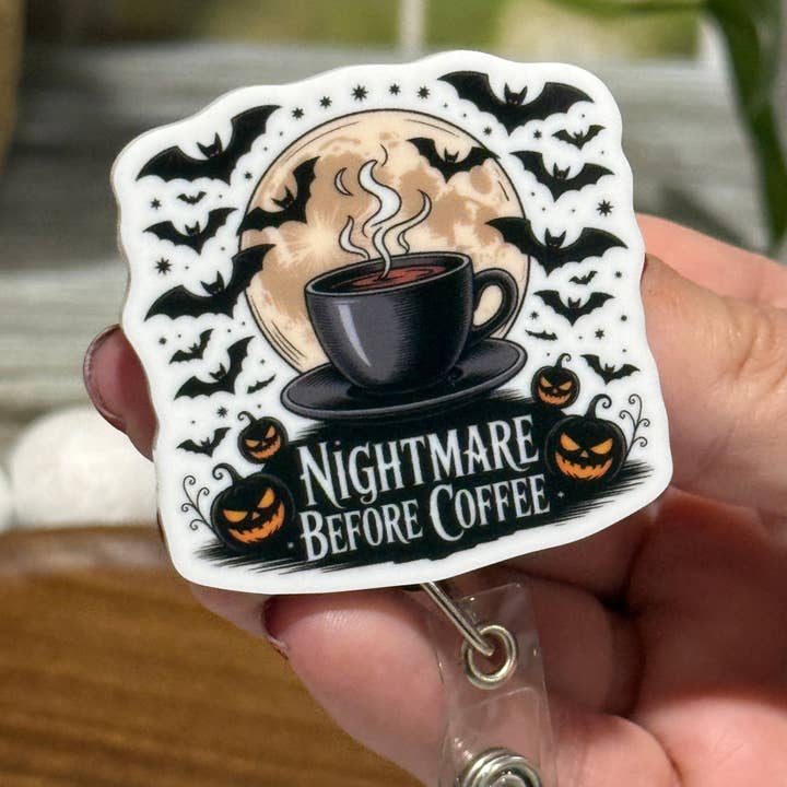 Pesadilla Antes del Café Carrete de Insignia Retráctil para venta al por mayor de The KTD Collection