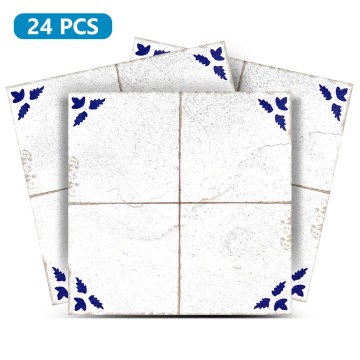 Delft Vintage Adesivi per Piastrelle Peel And Stick delft camino surround Tendenze Piastrelle da Cucina Modello - R84 per la vendita all'ingrosso da parte di Mi Alma LLC