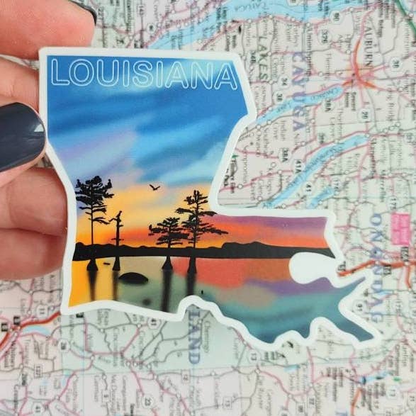 Louisiana State Sticker for wholesale by MADE BY DEE MARIE LLC