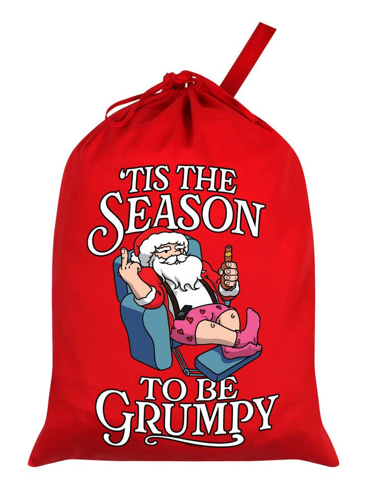 C'est la saison pour devenir Grumpy Red Santa Sack pour la vente par Grindstore