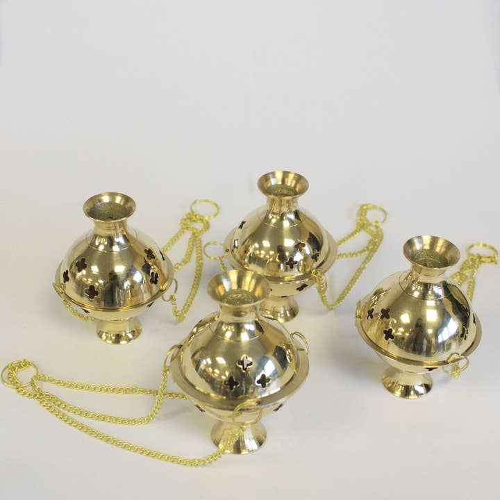 Ancient Wisdom - Wholesale Incense Holder - Hanging Brass Incense Burner