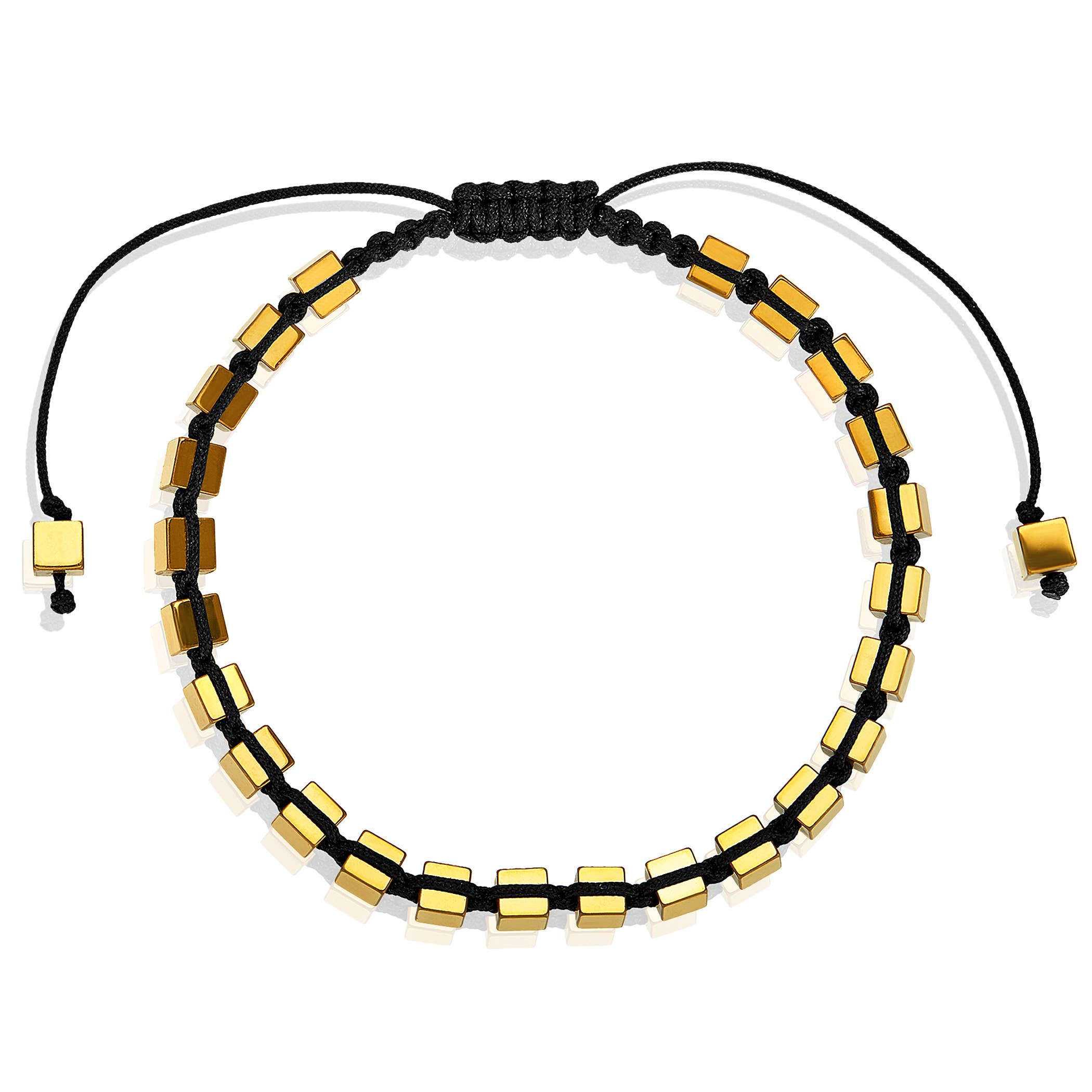 West Coast Jewelry - Vente Bracelet de perles - Bracelet ajustable en pierre cubique en hématite - 4 mm1