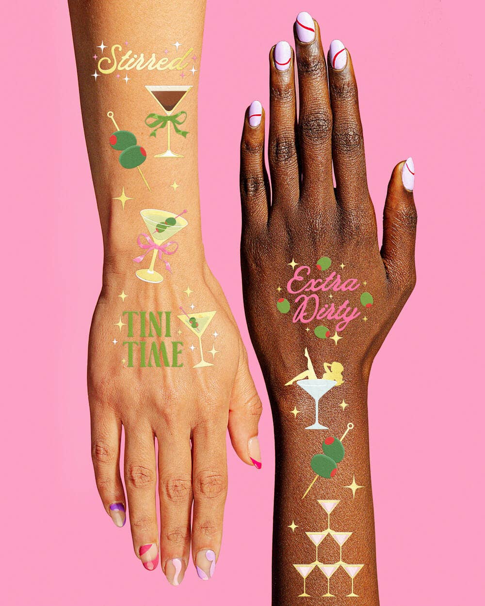 xo, Fetti - Wholesale Temporary Tattoo - Extra Dirty Martini Temporary Tattoos | 50 Pack, Cheers2