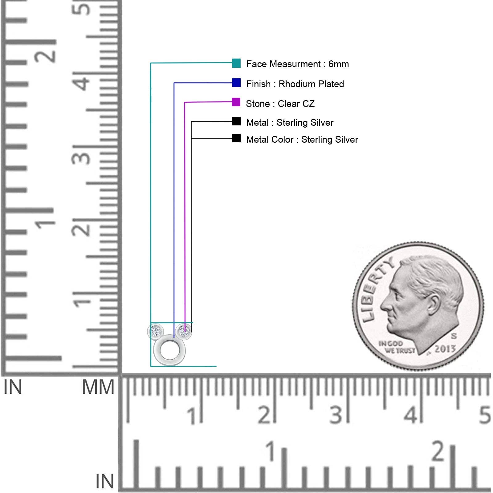 Blue Apple Imports – Großhandel Ohrstecker – Mickey Ohrstecker Zirkonia3