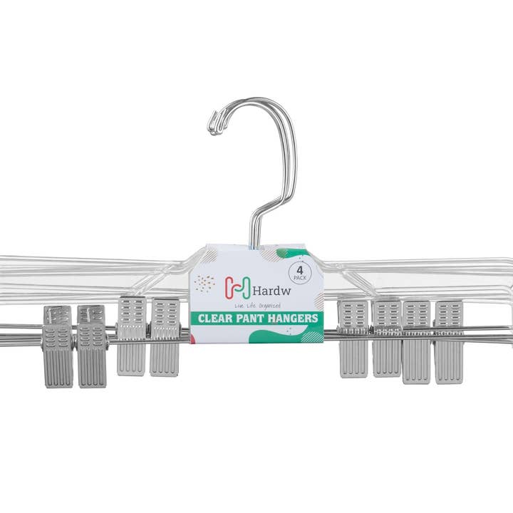 DEILSY - Wholesale Clothes hangers - Plastic Pant Skirt Hangers Clip (4 Pcs Per Paper Sleeve)1