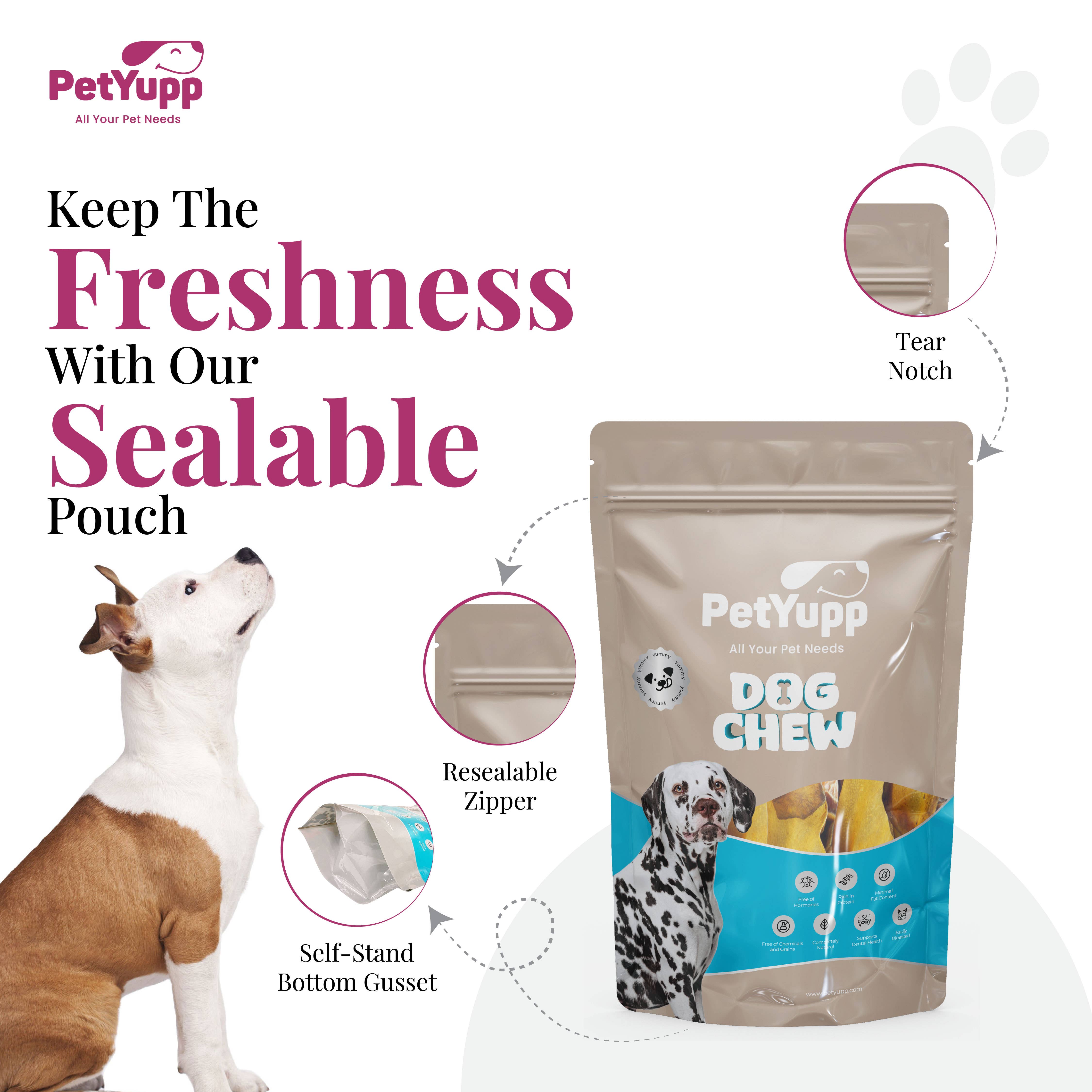 PetYupp - Wholesale Pet Treats - Dog - Water Buffalo Ear with Meat Dog Chew - (10 Pcs) 100% Natural Dog Treats Dog Sizes5