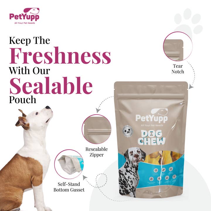 PetYupp - Wholesale Pet Treats - Dog - Water Buffalo Ear with Meat Dog Chew - (10 Pcs) 100% Natural Dog Treats Dog Sizes5