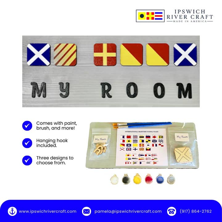 Wholesale Kids Nautical Flag Paint Set - MY ROOM for wholesale by Ipswich River Craft