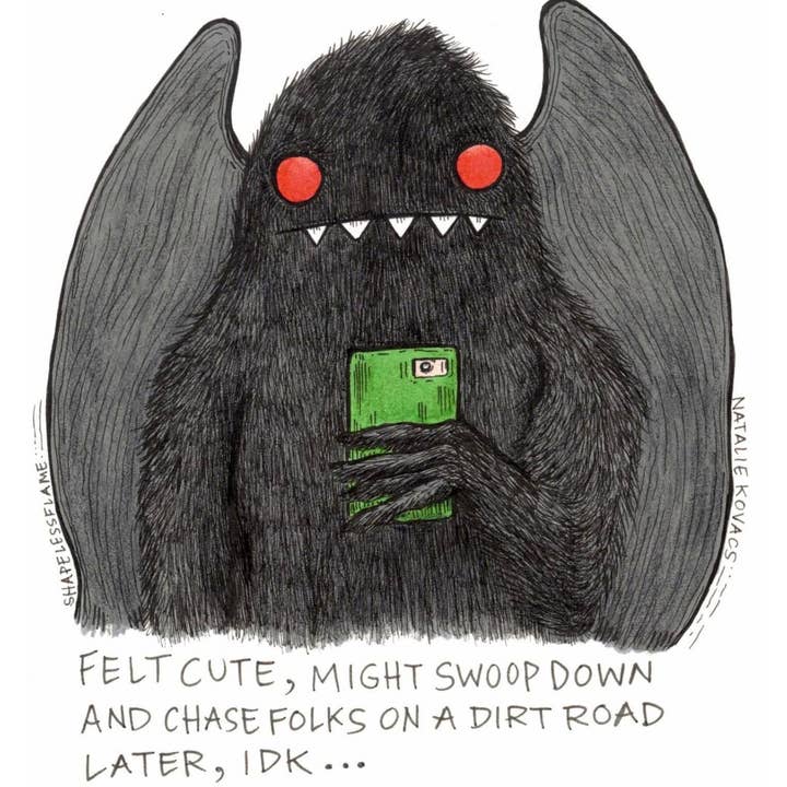 Shapelessflame - Vente Affiche d'art - Impression artistique en feutre de Mothman, 5 x 71