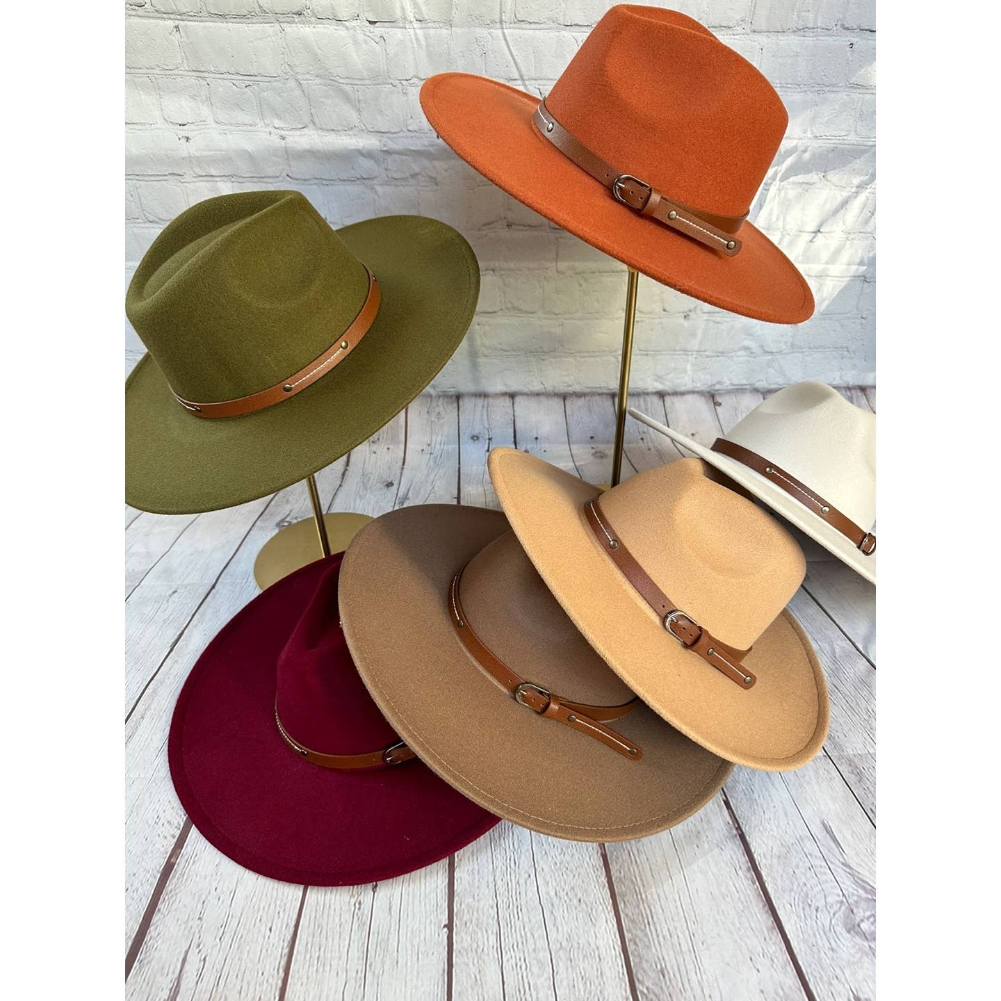 Bella Betty – wholesale Fedora – Women’s – Wide Brim Panama Hat w/ Leather Belt - Vegan Felt11