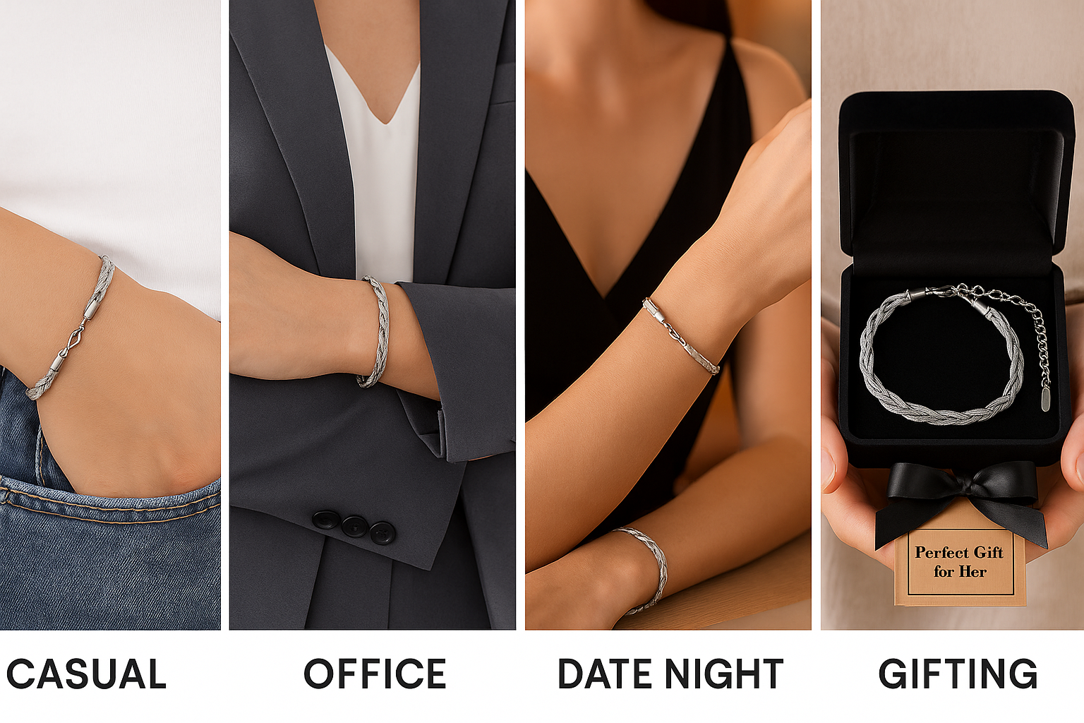 Gemscape UK - Vente Bracelets maillon et chaîne - Bracelet Chaîne Serpent Argent Torsadé pour Femme – Ajustable0