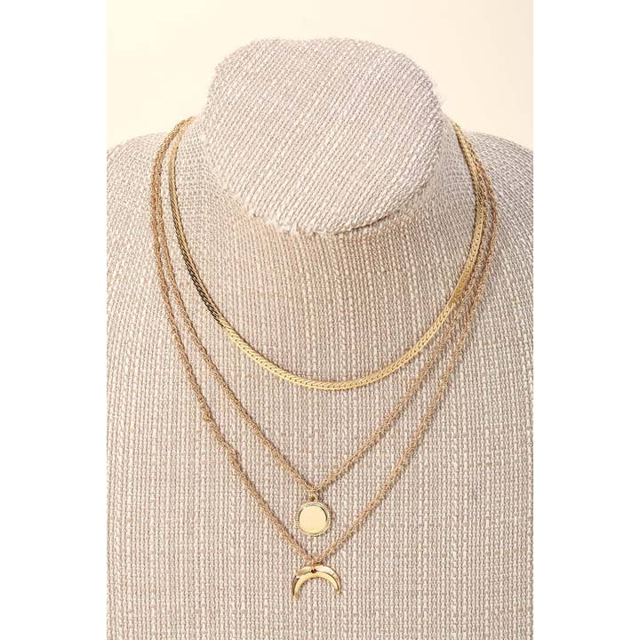 Anarchy Street – Großhandel Kette mit Anhänger/Charm – Geschichtete Sonne-Mond-Anhänger-Halskette3