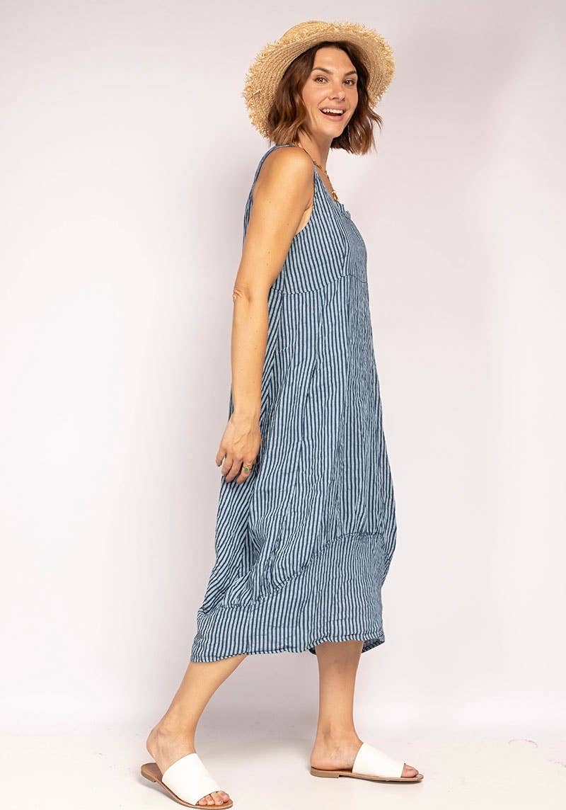 LINEN & COTTON HOUSE - Wholesale Dress - Women's - ROBE EN LIN 322 8119 RAYÉE PRINTEMPS ÉTÉ VÊTEMENTS16