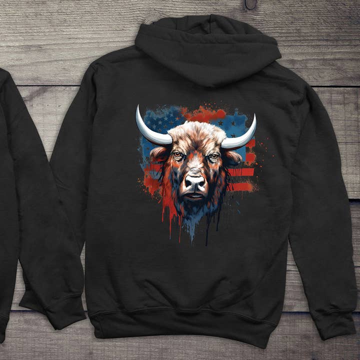 Bison Vlag Met Wapen Hoodie voor wholesale door Artopia