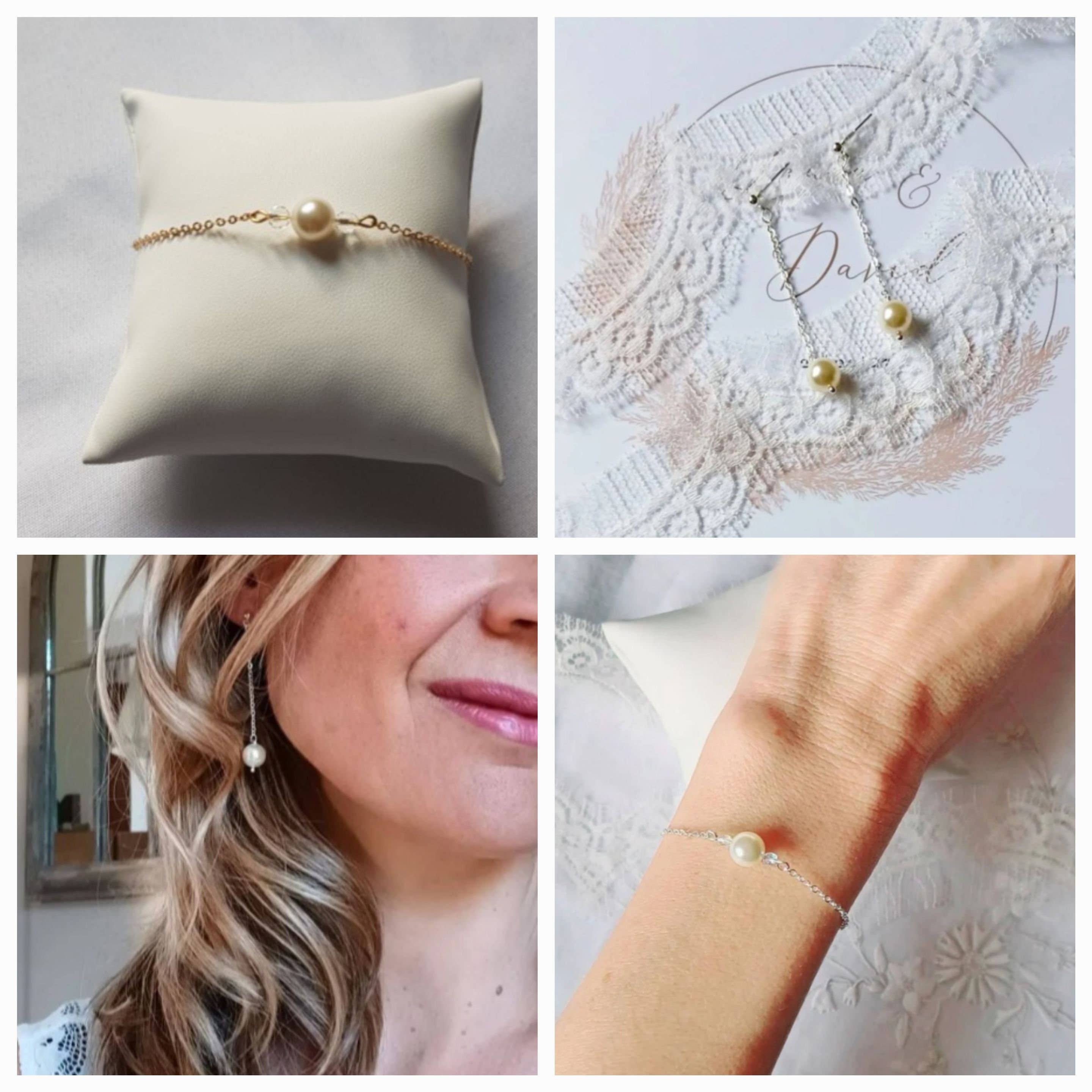 L'atelier du 6 - Wholesale Y-Neck/Lariat Necklace - Bareback wedding necklace dressed in pearlescent pearls4