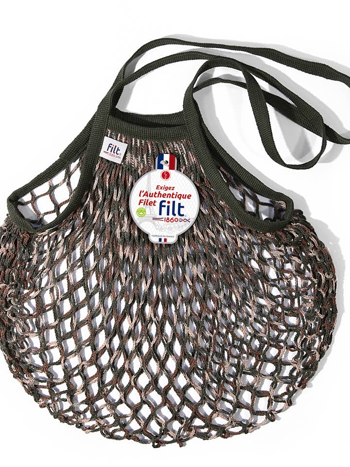 Net shopping bag Camouflage long handles for wholesale by Filt1860