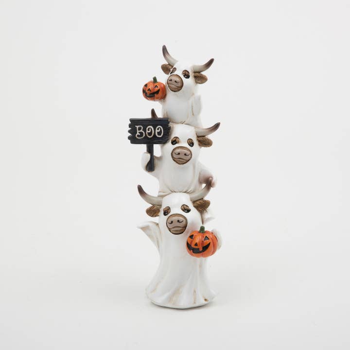 The Gerson Companies - Wholesale Decorative Figurine - Gerson Halloween 11"H Resin Halloween Stacking Highland Cow1