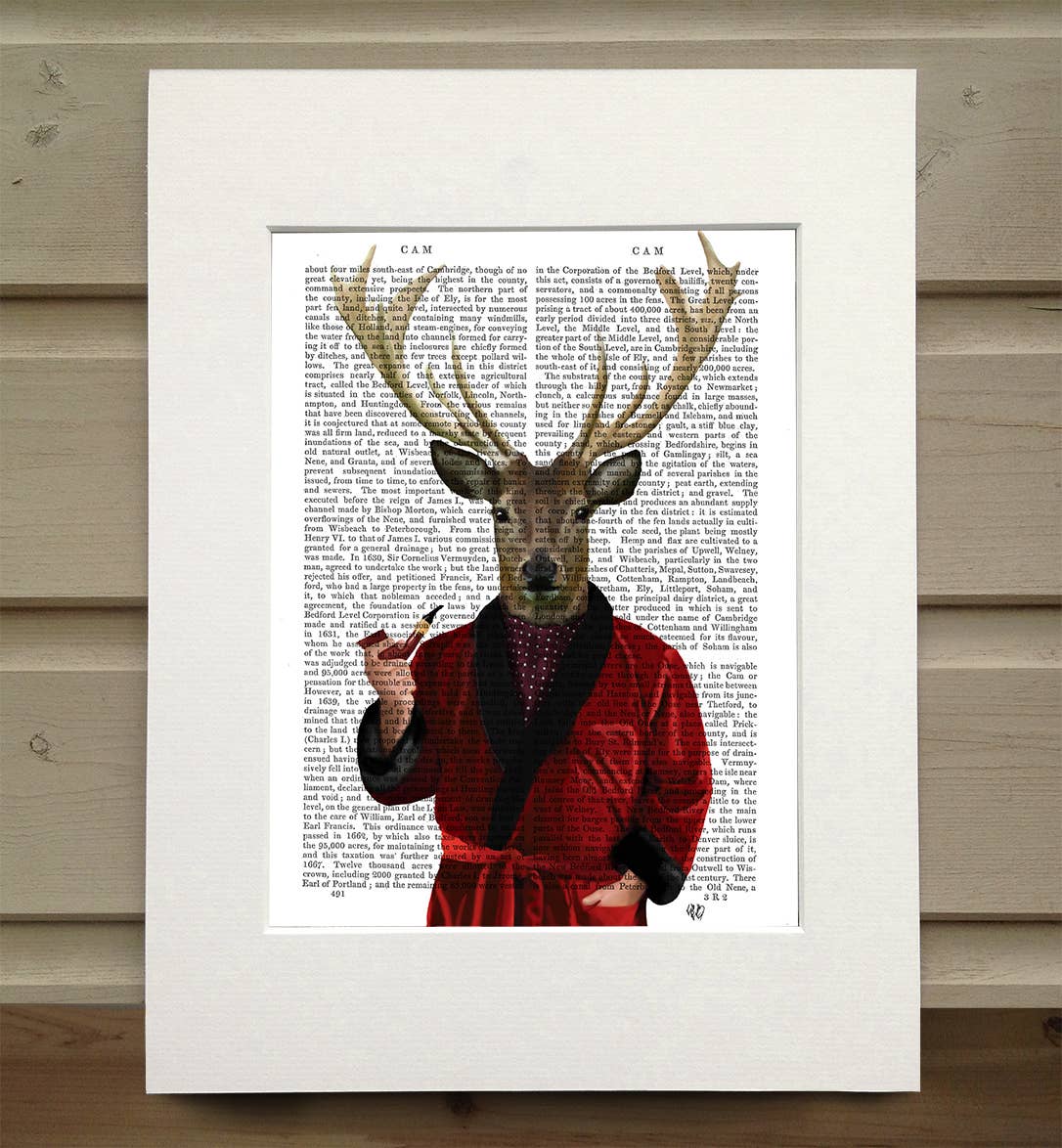 FabFunky Ltd - Wholesale Art Print - Deer in Smoking Jacket, Book Print / Art Print / Wall Art0