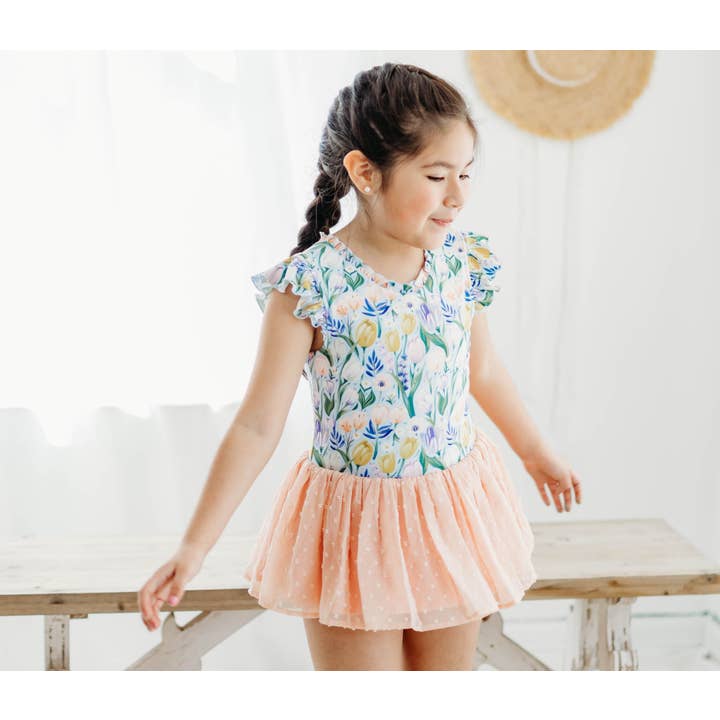 Cheeky Plum – Großhandel Gymnastikanzug – Kinder – Farrah Leotard - Funkelnde Tulpen6