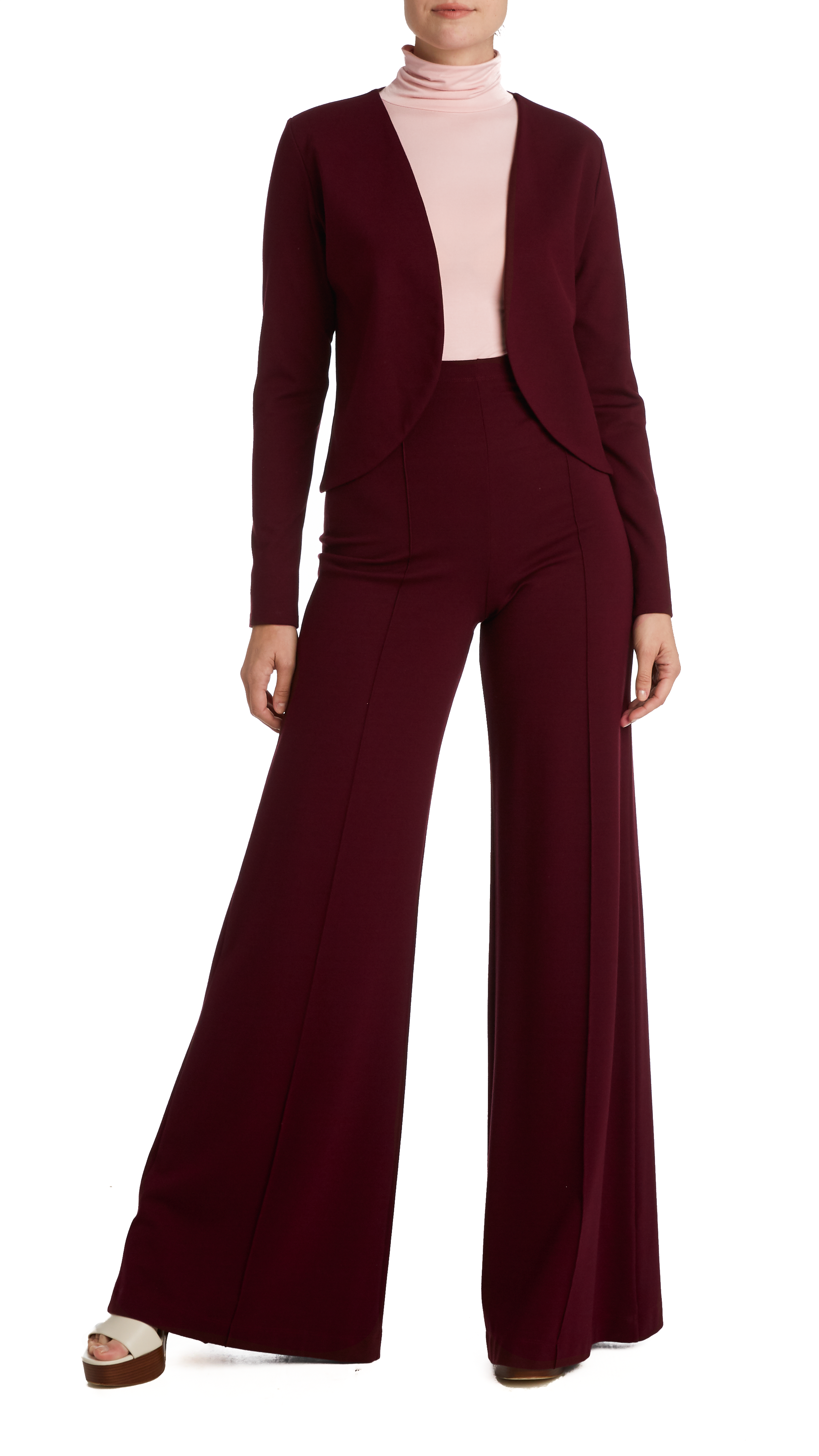 Ripley Rader - Wholesale Blazer - Women's - Burgundy Ponte Knit Blazer1