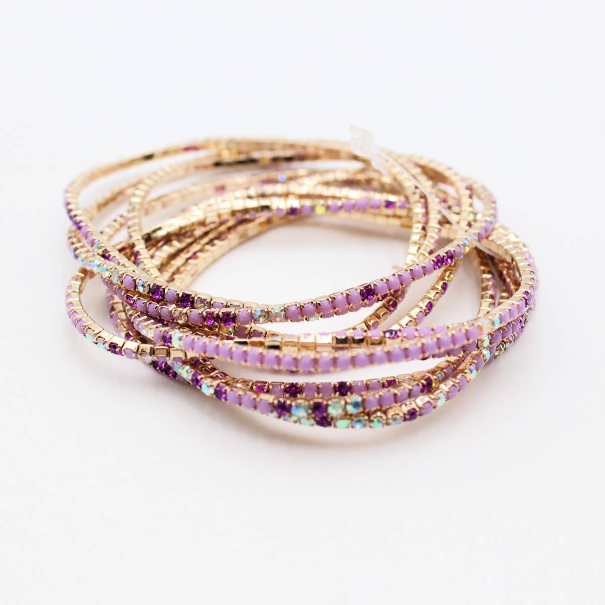Reference Mode - Wholesale Jewelry Set - Set of 10 gold rhinestone bracelets6