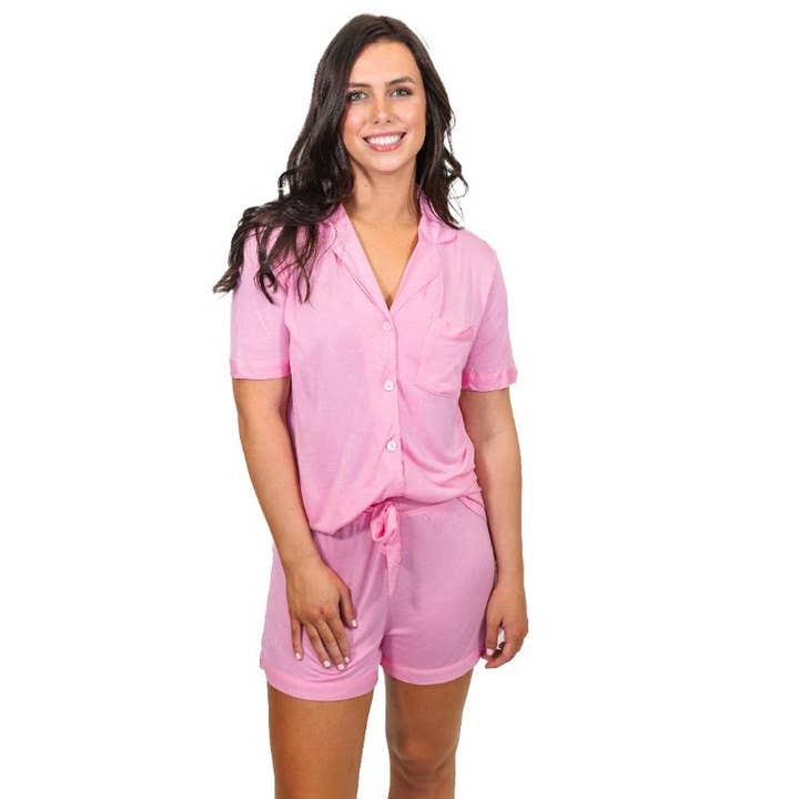 Graceful Pink Bamboo Pajama Set for wholesale by Jane Marie