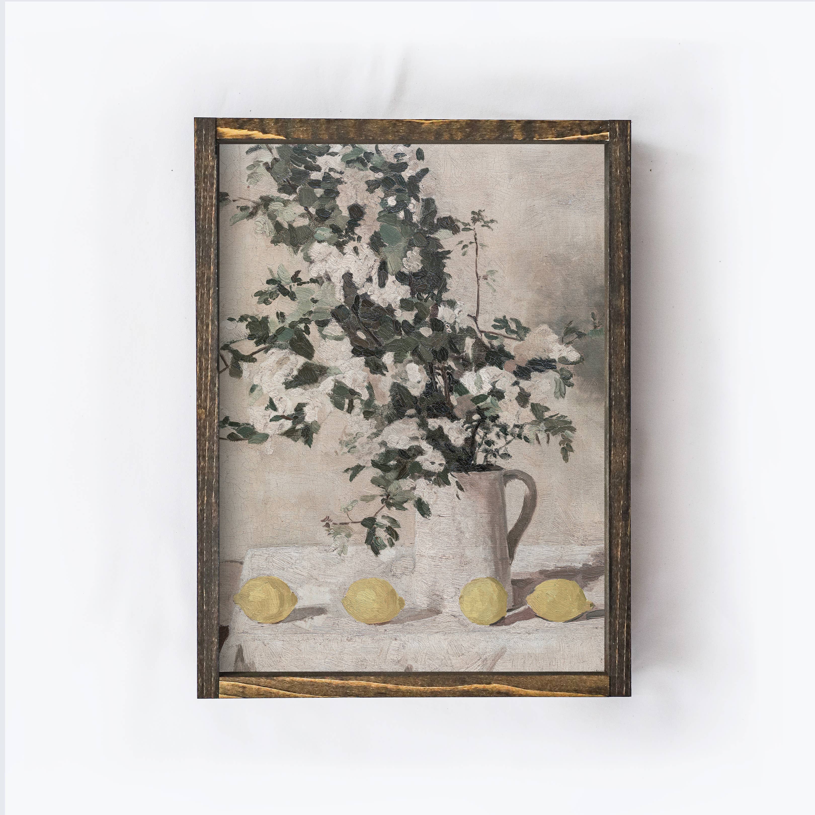 Hoekstra Decor - Wholesale Art Print - Vintage Print Framed | Flower Still Life With Lemons A76