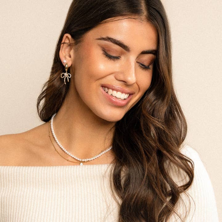 Rosies - Wholesale Dangle Earrings - Earrings pearl bow