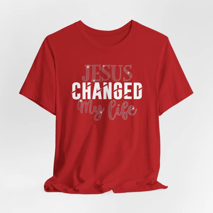 Optime Plus LLC - Wholesale Screen Printed T-Shirt - Women's - Jesus Changed My Life | Testimony Faith Tee18