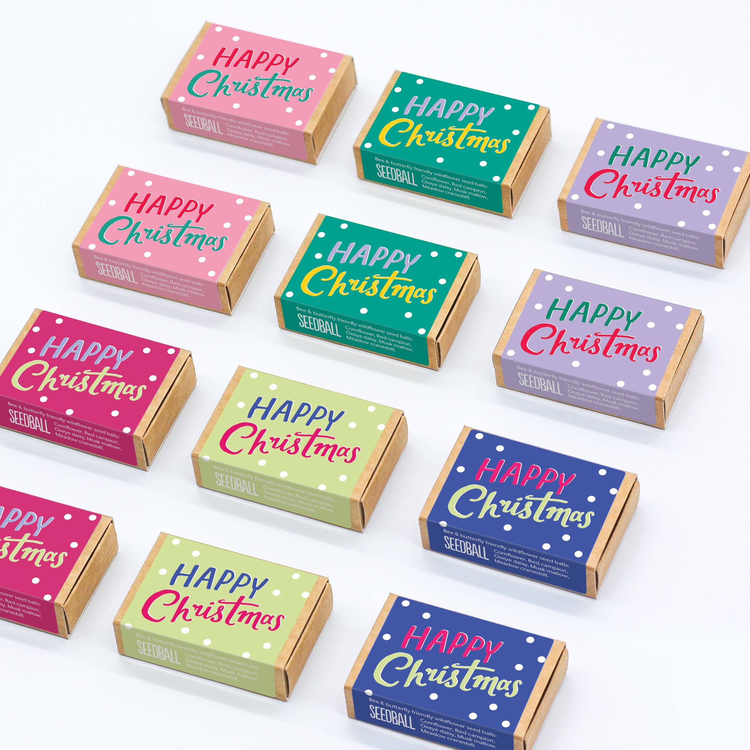 Seedball – wholesale Plant seeds – 50 Happy Christmas Seed Boxes with Display Box2