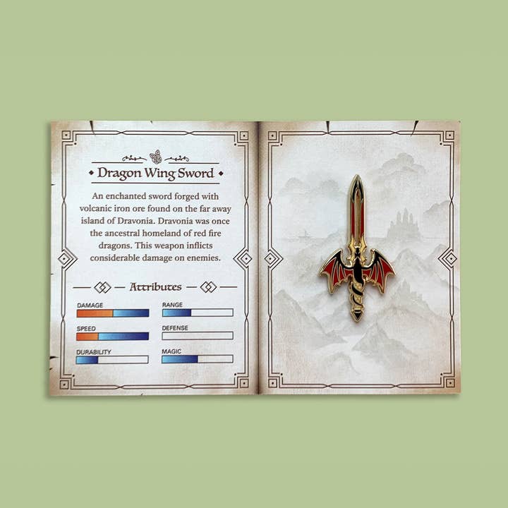Mochiville - Wholesale Lapel Pin/Button - Dragon Wing Sword | Enamel Pin1