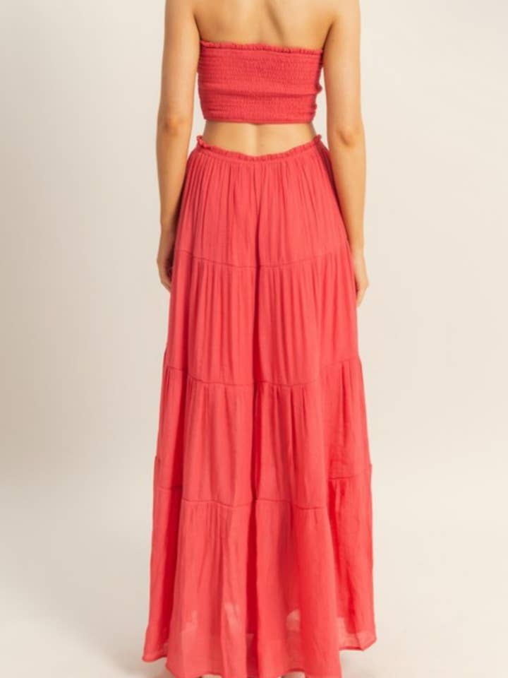 Set Gonna Estiva Corallo per la vendita all'ingrosso da parte di Italy's Kloset